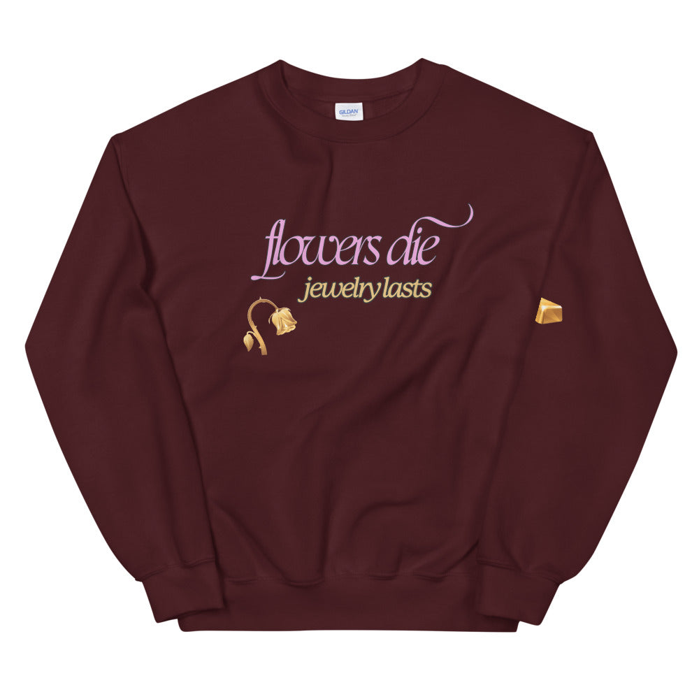 MAROON Flowers Die Unisex Sweatshirt