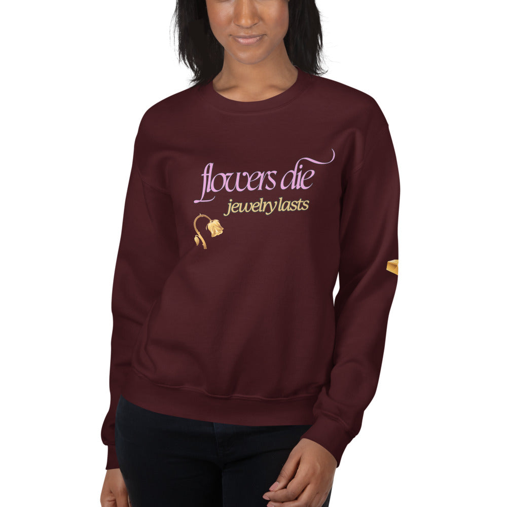 MAROON Flowers Die Unisex Sweatshirt